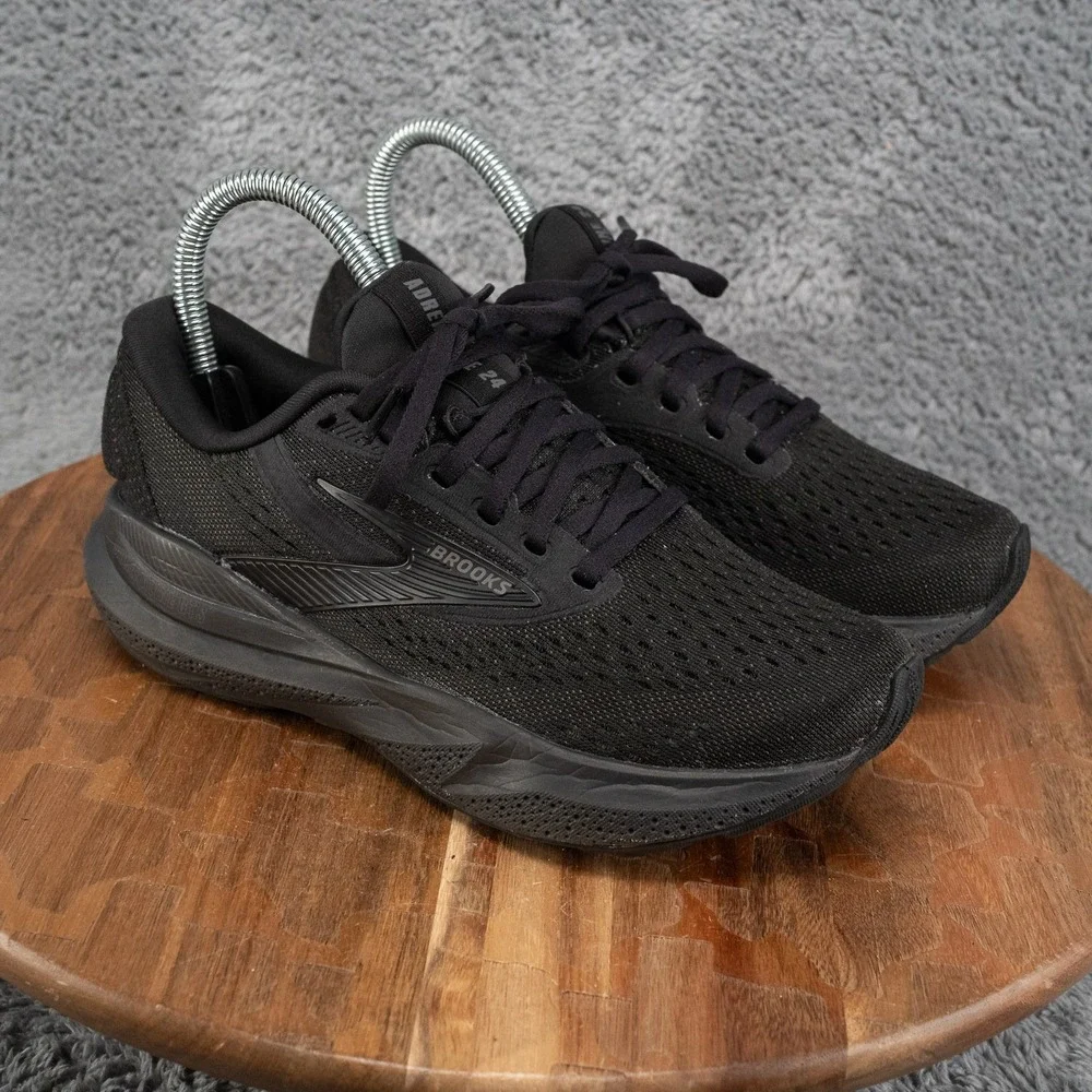 BROOKS Adrenaline GTS 24 Running Shoes Womens Size 6 B Triple Black